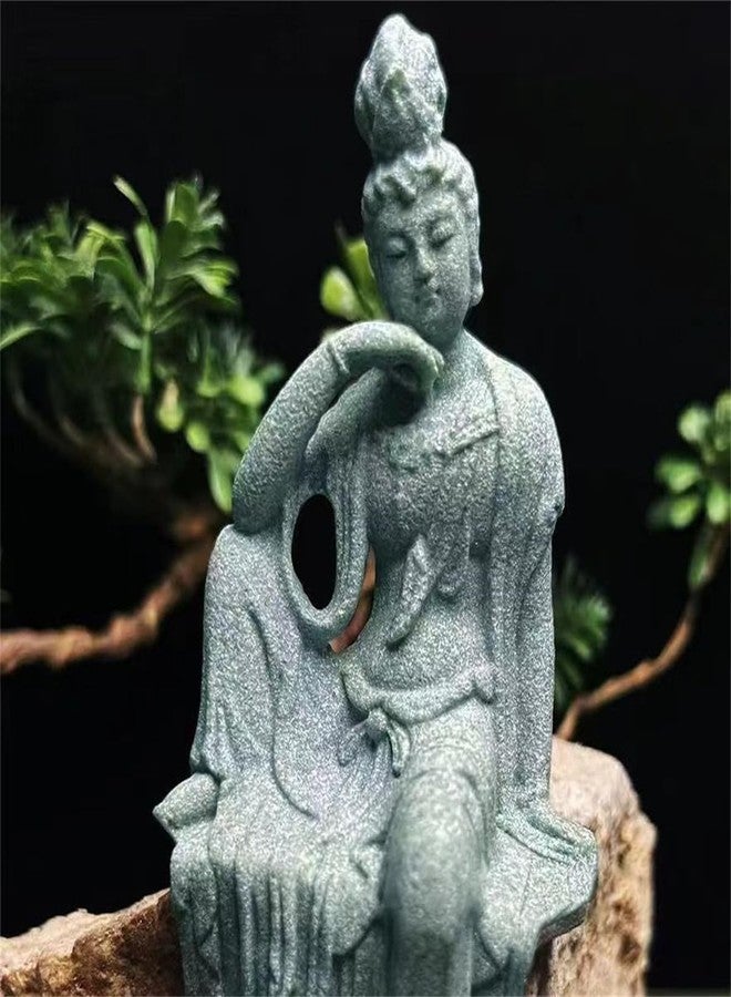 livelyfish Fish Tank Decorations Buddha Statue Aquarium Guanyin Buddha Figurines Asian Zen Sandstone Statues, A - Image 2